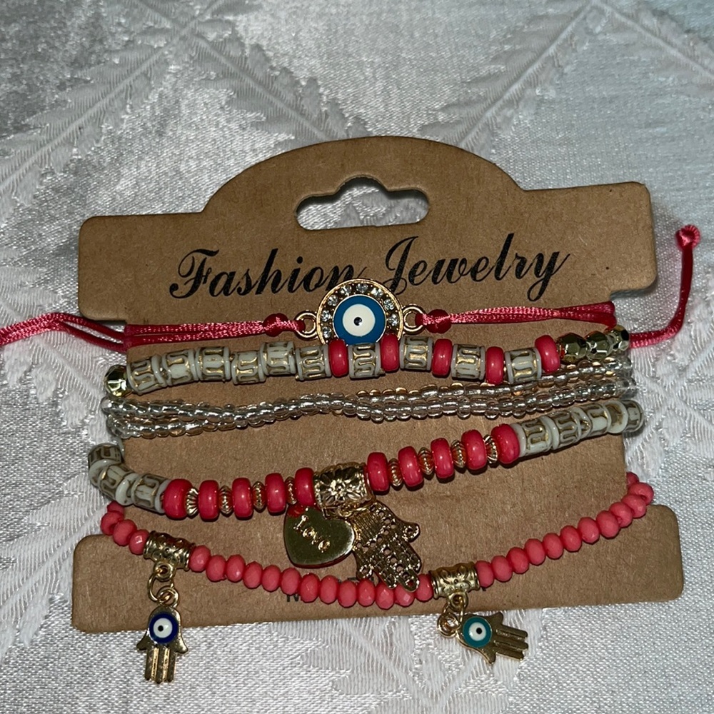 New Stackable pink bracelets. (6)